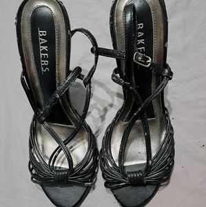 Black stiletto sandals